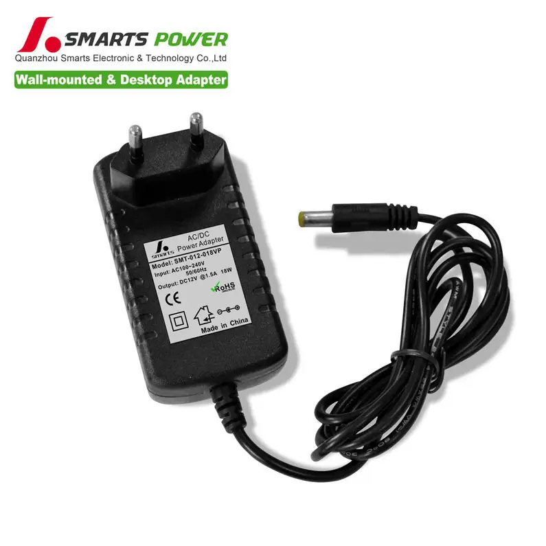 Fonte de alimentação, 12 v 1.5a plugue de parede fonte de alimentação 12 volts 1.5 amp ac dc adaptador de alimentação 18 w