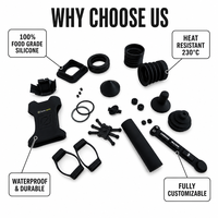Coque de protection OEM/ODM personnalisée en silicone moulé de qualité alimentaire, anti-poussière, étanche, antidérapante et résistante à la chaleur (Noir) pour