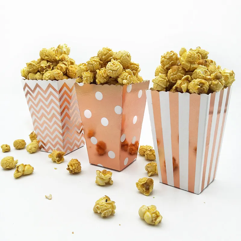 Papel de popcorn personalizado clássico caixa rosa