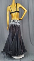 Costume de danse du ventre professionnel pour femmes, vente chaude, pour spectacle sur scène, tenue en 3 pièces, costume de danseuse de carnaval à paillettes
