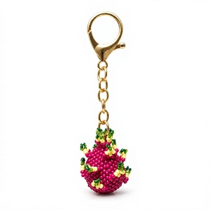 Llavero de Fruta del Dragón Hecho a Mano <span class=keywords><strong>con</strong></span> Cuentas, Colgante 3D de Fruta para Bolso, <span class=keywords><strong>Cadena</strong></span> para Teléfono <span class=keywords><strong>con</strong></span> Cuentas de Cristal, Accesorio Transfronterizo - Product Image 1