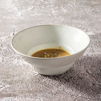 Bol à ramen en céramique personnalisé avec logo, fabriqué en Chine, 8 pouces, blanc crème, assiettes en porcelaine durables pour la décoration de mariage et de fête du thé