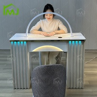 Table d'ongle légère de manucure en bois de bureau de salon de studio professionnel avec le collecteur de poussière