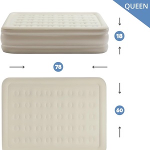 Indoor air Mat Glamping Mat Flocked PVC Inflatable <b>Bed</b> 2 Person <b>Camping</b> Mattress Built-in Pump Thickened Pad - Product Image 2