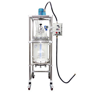 Baru 10L 20L 50L 100L 150L lapisan ganda kalsium kaca reaktor laboratorium peralatan penyaring kimia dengan reaktor berlapis - Product Image 3