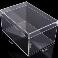 Boîtes à chaussures épaissies en plastique transparent empilables, présentoir robuste pour baskets avec couvercles, grand couvercle pliable