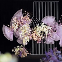 Nouvel accessoire de décoration de scène de mariage romantique en organza blanc plissé rigide et tulle pour fond de salle de banquet