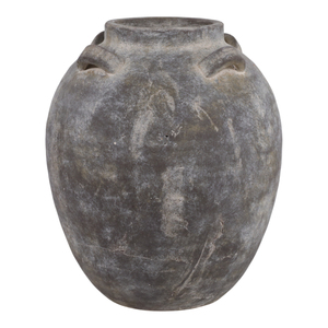 Vaso in ceramica grigio con manici multipli, decorativo da tavolo per soggiorno, camera da letto, ufficio - Product Image 1