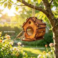 Nouvelle Arrivée Décoration de Jardin Extérieur Maison Suspendue en Bois Massif pour Oiseaux Cage à Perroquets & Boîte de Reproduction