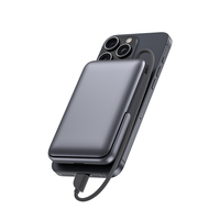 Batterie externe magnétique ultra-fine 10000 mAh à charge sans fil 22,5 W Type-C, chargeur portable pour iPhone et Apple Watch avec support pliable