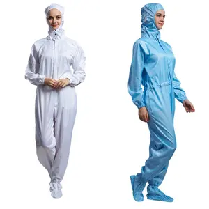 Autoclavable cleanroom lint free garments antistatic Coveralls esd clothes