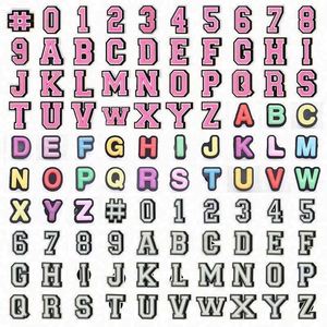 Vente en gros de sabots en caoutchouc personnalisés pour femmes Pack de lettres Décorations de chaussures en métal acrylique pour accessoires de boutons en position haute - Product Image 1