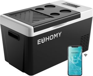Frigorifero Portatile Euhomy da 22L con Controllo App, Certificato CE, 12V 24V, Mini <span class=keywords><strong>Frigo</strong></span> <span class=keywords><strong>per</strong></span> <span class=keywords><strong>Auto</strong></span>, Casa e Campeggio - Product Image 1