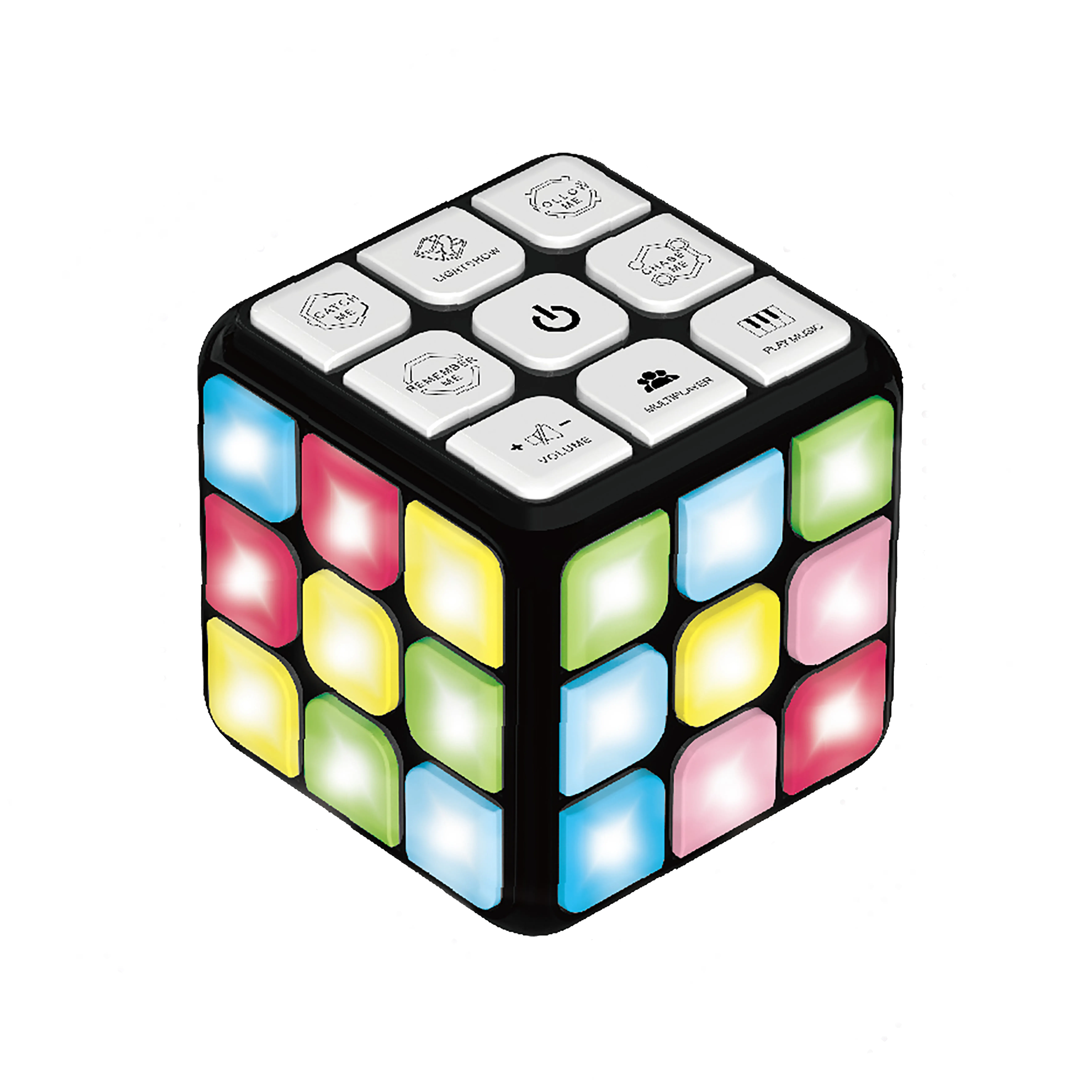 Cubo Musical operado por batería para niños, juguete antiestrés, 7 juegos, otros juguetes educativos, cubo mágico LED
