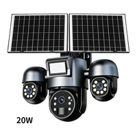 Caméra VESAFE Ubox à trois objectifs, lumière d'alarme rouge-bleue, caméra solaire WiFi 4G, caméra extérieure 9MP IP PIR PTZ, caméras de sécurité IP CCTV