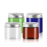 Pot Krim Kosmetik Plastik PET Hitam Putih Transparan Grosir 100ml dengan Tutup, Grade Makanan