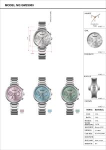 Montre-bracelet chronographe à quartz raffinée et intemporelle en acier inoxydable de 36 mm avec verre saphir et étanchéité 5 ATM pour le bureau - Product Image 6