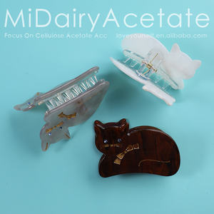 Midairy OEM ODM venta directa de fábrica <span class=keywords><strong>gato</strong></span> grabado <span class=keywords><strong>persa</strong></span> inteligente con pajarita horquilla para niñas niños accesorios para el cabello 63x40mm 4286 - Product Image 5