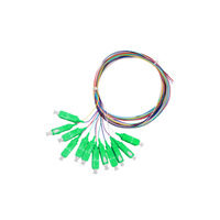FTTH 12 core/1lot 12 kabel warna penuh SC APC OS1 pigtail Mode tunggal kabel Jumper serat optik PVC 0.9mm