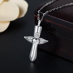 925 <span class=keywords><strong>de</strong></span> ala <span class=keywords><strong>de</strong></span> Ángel <span class=keywords><strong>de</strong></span> plata corazón urna <span class=keywords><strong>de</strong></span> cenizas <span class=keywords><strong>de</strong></span> cremación COLLAR COLGANTE <span class=keywords><strong>de</strong></span> joyería - Product Image 2