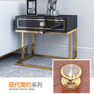 Poignée de tiroir moderne minimaliste en alliage de zinc, ronde, à trou unique, pour armoire, meuble de rangement, commode et table de chevet - Product Image 1