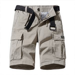 Shorts Cargo Décontractés en Coton Tricoté pour Hommes, Taille Mi-Haute Élastique, Respirants, avec Fermeture Éclair, Coupe Ample, Multi-Poches, Longueur Sous le Genou - Vente en Gros - Product Image 1