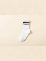 Chaussettes pour bébé en coton rayées noir, blanc et gris de haute qualité, antibactériennes, écologiques, jetables, respirantes, confortables, pour un usage quotidien