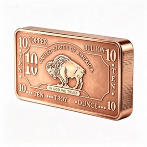Collectible Souvenir <b>Gift</b> Clear Engraved Buffalo Design 10oz .999 Pure <b>Copper</b> Investment Bullion Bar - Product Image 4