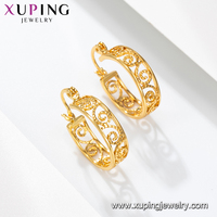 E-49 Boucles d'Oreilles Créoles Filtrane Xuping Mode Or Dubai Bijoux Femme