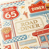 Carnet de notes et journal intime A5, 160 pages, avec logo personnalisé de marque indépendante et design intégral, style American Road Diner, estampage à chaud doré