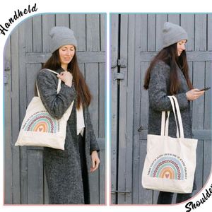 Bolsa de Lona Personalizable para Mujer, Asa de Tela No Tejida, Cierre Personalizado, PVC Mediano, Regalos para Maestras, Día de San Valentín, Navidad, Fin de Semana - Product Image 6