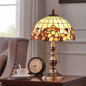 โคมไฟตั้งโต๊ะสไตล์ยุโรป ดีไซน์ทันสมัย ทำจากทองเหลือง ปรับความสว่างได้ พร้อมตกแต่งด้วยเปลือกหอยแบบทิฟฟานี่ เหมาะสำหรับห้องนั่งเล่น ห้องนอน และโต๊ะข้างเตียง - Product Image 6