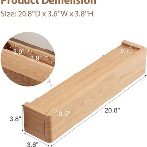 Solid Wood Wall Mounted <b>Storage</b> Rack With Hidden Hooks For <b>Clothes</b> Hats Entryway Bedroom Living Room <b>Storage</b> - Product Image 5