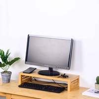 Organisateur de bureau pour ordinateur, support de moniteur en bambou, support de moniteur pour PC, 55x21x11CM, peinture NC