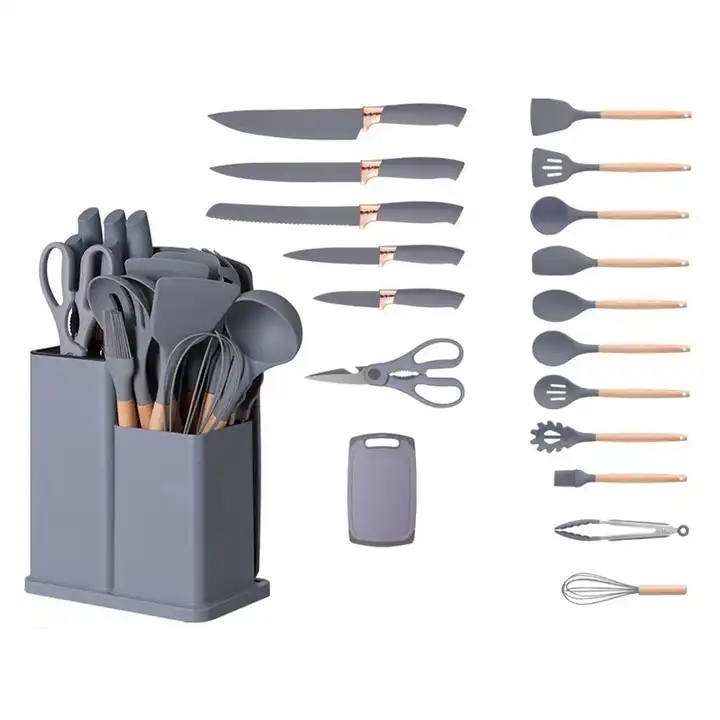 popular silicone 19pcs kitchen utensil set