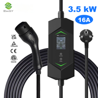 Nouveau chargeur EV portable Eway EW PC-B5 3,5 kW de type 1 avec écran LCD, IP65, câble de 5 m, monophasé, EVSE domestique, certifié CE