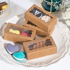 Petites boîtes à friandises avec fenêtre - 35 pièces Boîte à bonbons pour chocolats <span class=keywords><strong>et</strong></span> friandises de boulangerie Pouces Petites boîtes de boulangerie Marron naturel - Product Image 5