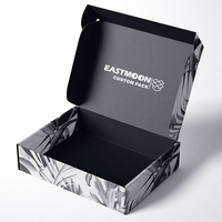 Personal isierte kunden spezifische Logo schwarze Papier box Kleidung Kosmetik Verpackung Karton Faltbare Versand kartons für kleine Unternehmen