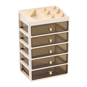 Desktop Organizer <b>Drawer</b> Storage Box With Partitions For Office Desk <b>Makeup</b> Stationery Storage Cabinet Rectangle Standing Type - Product Image 5
