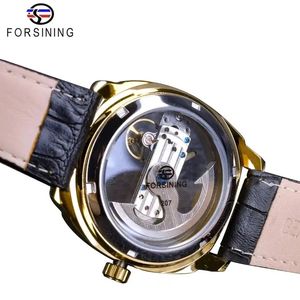 ForXining นาฬิกาข้อมือสำหรับผู้ชายดีไซน์แบบใสสองด้านสีทองดูทันสมัยดูหรูหราอัตโนมัติของขวัญ - Product Image 6