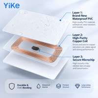 Carte NFC Google Review Tap Card personnalisée en PVC NTAG213 13,56 MHz, étanche, sans contact, auto-adhésive, pour entreprises, vente en gros