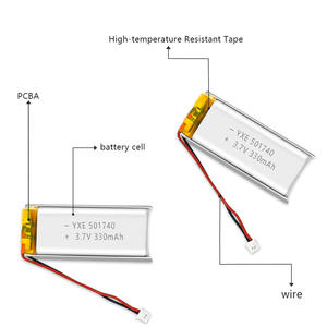 상업용 공급업체의 소형 파우치 충전식 <span class=keywords><strong>3.7V</strong></span>/330mah 리튬 이온 배터리 501740 모델, 우수한 작동 성능 - Product Image 4