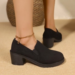 Autumn New Arrival Fashion Plus Size Medium Heel Slip-on Flats Plus Size Retro British <b>Style</b> Women's Shoes - Product Image 2