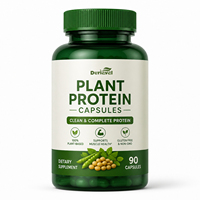 Capsules de protéines végétales en stock, protéines de pois, 1000 unités, pot en vrac, certifié ISO, casher, HACCP, COA, livraison rapide, vente en gros directe