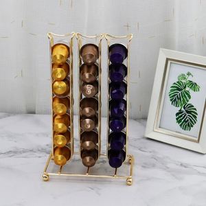 Nouveau support de capsules de café doré 42 pièces, organiseur de station de café, tiroir et présentoir pour dosettes de café - Product Image 4