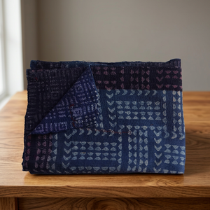 Wholesale Cotton Reversible Patchwork Indigo <b>Throw</b> - Product Image 3