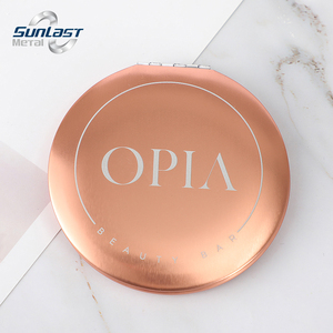 Biểu Tượng Tùy Chỉnh Kim Loại Sang Trọng Mini Pocket Gương Mỹ Phẩm Xách Tay Vòng Nhôm Nhỏ Gọn Gương - Product Image 4