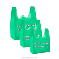 Venta al por mayor logotipo personalizado portátil supermercado no tejido camiseta compras chaleco bolsa