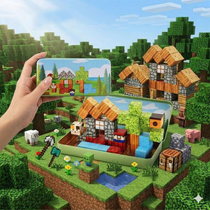 Bloques de Construcción Magnéticos Mine <span class=keywords><strong>World</strong></span>, Cubos Magnéticos Apilables para Niños y Niñas de 3+ Años, Modelo DIY, Juguetes Sensoriales STEM, Regalo - Product Image 5