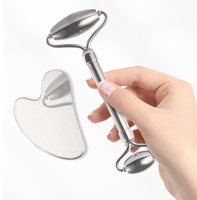 Rouleau Facial en acier inoxydable, outil gua-sha personnalisé